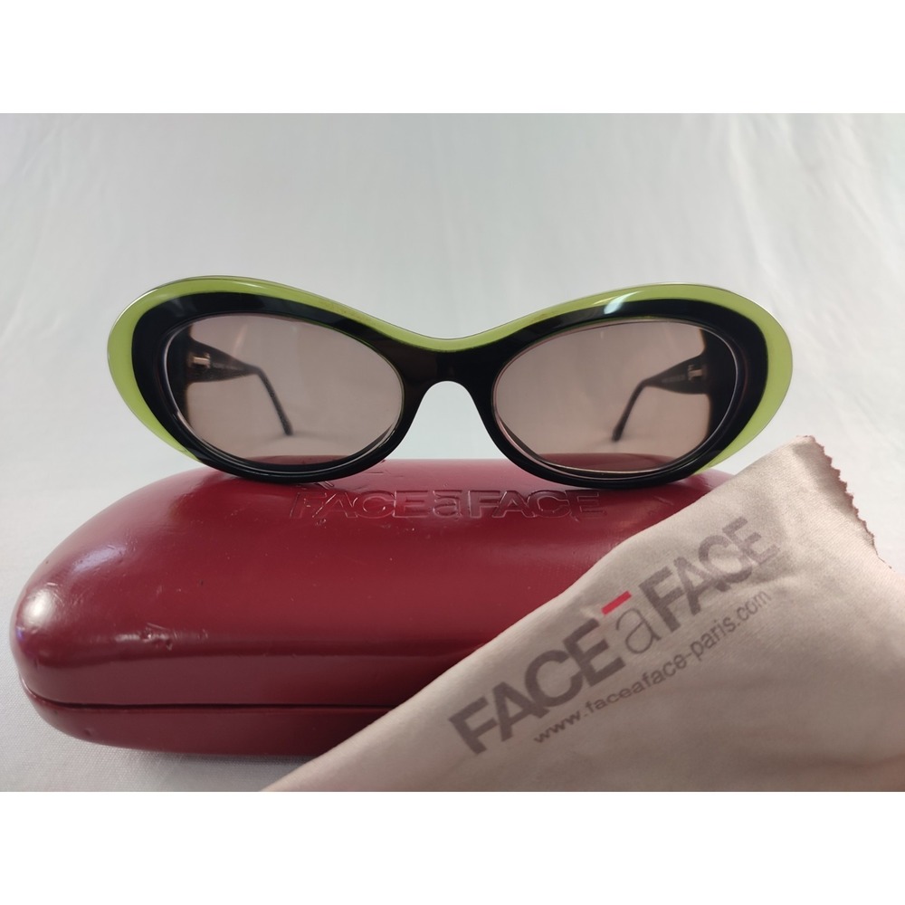 FACE a FACE Paris Monoi 1 700 Black Green‎ FRAMES ONLY Italy Hand Made W/ Case